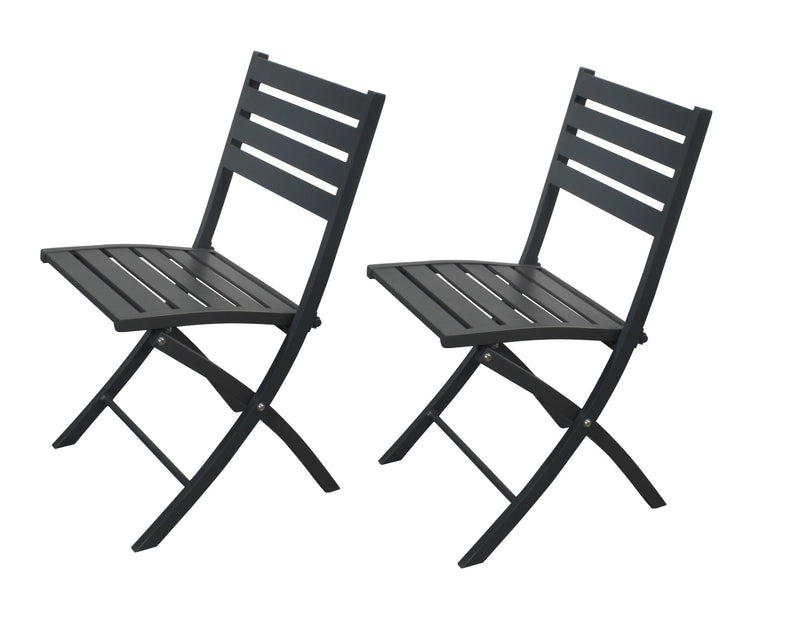 Supfirm 2PCS Outdoor Indoor Folding Chairs Aluminum Patio Dining Chairs, Grey