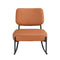 Supfirm PU material cushioned rocking chair, unique rocking chair, cushioned seat, brown backrest rocking chair, black metal legs. Comfortable side chairs in the living room, bedroom, and office