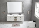 84*23*21in Wall Hung Doulble Sink Bath Vanity Cabinet Only in Bathroom Vanities without Tops - Supfirm