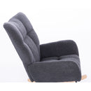 Supfirm Teddy Upholstered Nursery Rocking Chair for Living Room Bedroom(DARK GREY Teddy)