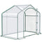 Supfirm 6' x 3' x 5' Portable Walk-in Greenhouse, PVC Cover, Steel Frame Garden Hot House, Zipper Door, Top Vent for Flowers, Vegetables, Saplings, Clear