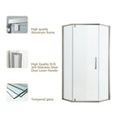 Supfirm Shower Door 34-1/8" x 72" Semi-Frameless Neo-Angle Hinged Shower Enclosure, Chrome