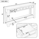 Supfirm TREXM Console Table/Sofa Table with Storage Drawers and Bottom Shelf for Entryway Hallway(Antique White)