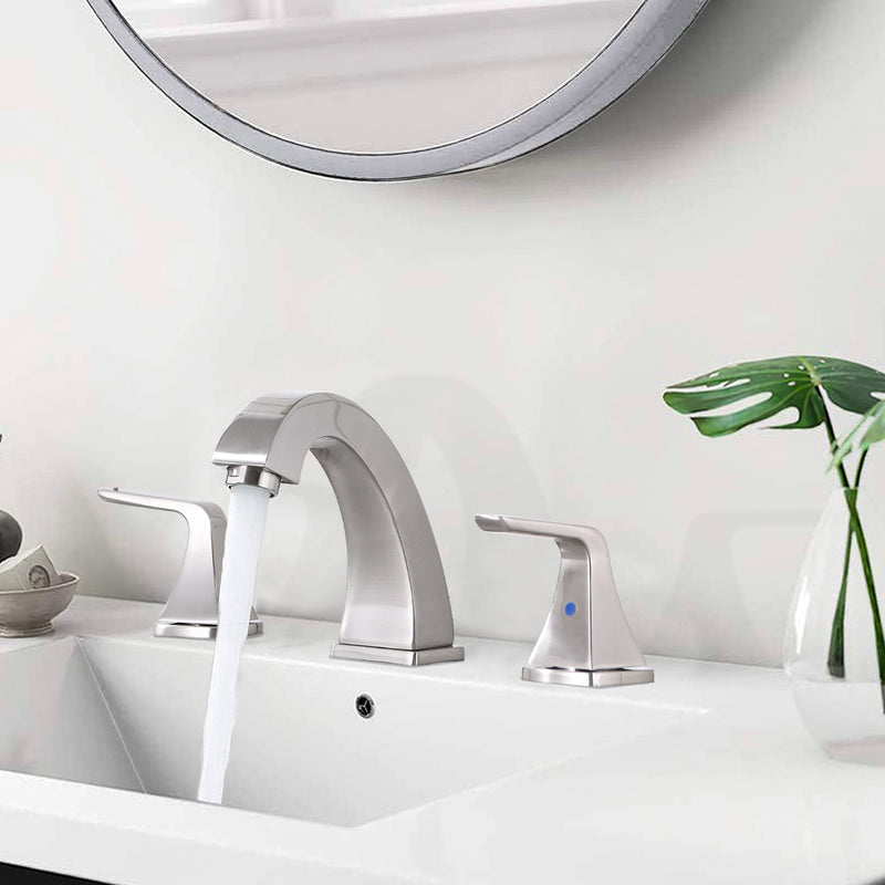 Supfirm Widespread 2 Handles Bathroom Faucet with Pop Up Sink Drain