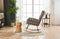 Supfirm Rocking Chair Nursery, Solid Wood Legs Reading Chair with Teddy Fabric Upholstered , Nap Armchair for Living Rooms, Bedrooms, Offices, Best Gift,Colorful  fabric