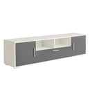 FashionTV stand,TV Cabinet,entertainment center TV station,TV console,console with LED light belt, light belt can be remote control,with cabinets,open cells,for the living room,bedroom,white+dark gray - Supfirm