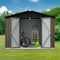 Supfirm Metal garden sheds 6ft×8ft outdoor storage sheds Brown + Black