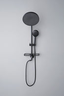 Supfirm ShowerSpas Shower System, with 10" Rain Showerhead, 4-Function Hand Shower, Adjustable Slide Bar and Soap Dish, Matte Black Finish