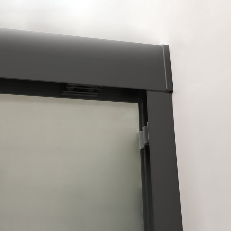 Supfirm Shower Door 48" W x 76"H Double Sliding Shower Enclosure, Matte Black