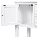 Supfirm TREXM Cambridge Series  Ample Storage Vintage Console Table with Four Small Drawers and Bottom Shelf for Living Rooms, Entrances and Kitchens (White, OLD SKU: WF190263AAA)