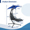 Supfirm Hanging Chaise Lounger with Removable Canopy, Outdoor Swing Chair with Built-in Pillow, Hanging Curved Chaise Lounge Chair Swing for Patio Porch Poolside, Hammock Chair with Stand (Navt)