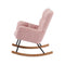 Supfirm Rocking Chair, Leisure Sofa Glider Chair, Comfy Upholstered Lounge Chair with High Backrest, for Nursing Baby, Reading, Napping PINK