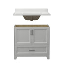 Solid Wood 36" Bathroom Vanity with Sink Combo, Modern Undermount Single Bathroom Cabinet Set, Includes Countertop & Integrated Sink, Soft Closing Doors & Drawers, Bathroom Dresser Light Gray - Supfirm