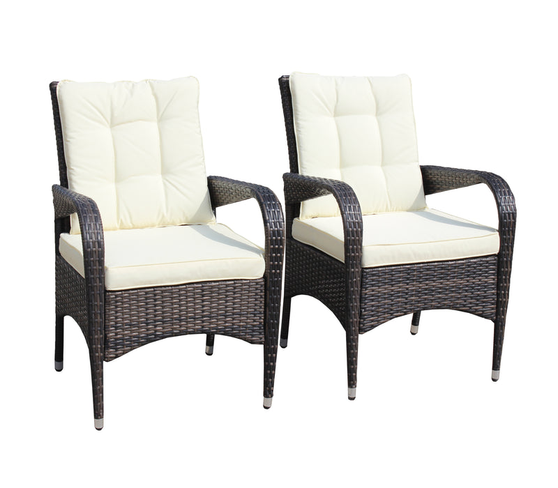 Supfirm 2-Piece Liberatore Dining Chairs with Cushions (Beige Cushion)