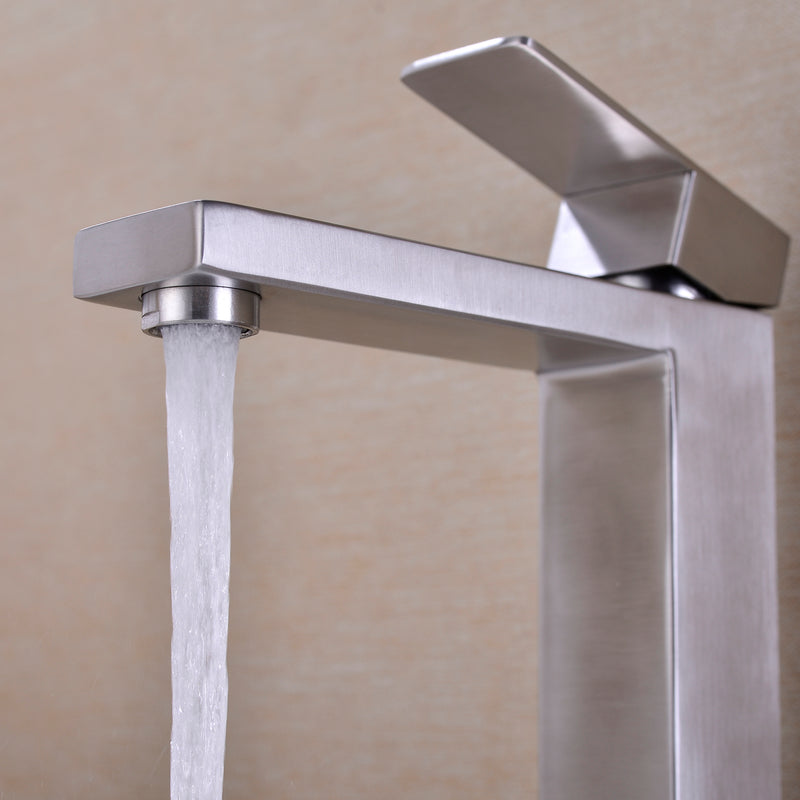 Supfirm Single Handle Sink Brushed Nickel Vanity Bathroom Faucet, Basin Mixer Tap
