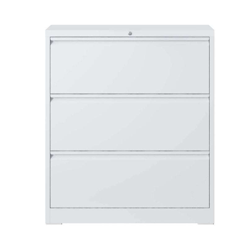 Supfirm Lateral File Cabinet 3 Drawer, White Filing Cabinet with Lock, Lockable File Cabinet for Home Office, Locking Metal File Cabinet for Legal/Letter/A4/F4 Size