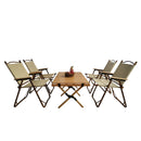 Supfirm Multi-Function Foldable and Portable Dining Set, 1 Dining Table & 4 Folding Chairs, Indoor and outdoor universal ,Natural, For Children