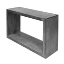 Supfirm 52" Cube Shape Wooden Console Table with Open Bottom Shelf, Charcoal Gray