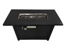 Supfirm Living Source International 24" H x 54" W Steel Outdoor Fire Pit Table with Lid (Black)CM-1024