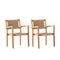 Supfirm Mauricio Honey Wood Dining Chair - Set of 2