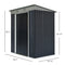 Supfirm 6' x 4' Metal Lean to Garden Shed, Outdoor Storage Shed, Garden Tool House with Double Sliding Doors, 2 Air Vents for Backyard, Patio, Lawn, Black