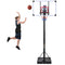 Supfirm Portable Basketball Hoop & Goal with Vertical Jump Measurement, Outdoor Basketball System with 7.5-10ft Height Adjustment in 44'' Backboard for Youth/Audlt, Manual Lifting Basketball Hoop