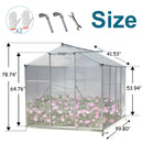 Supfirm Polycarbonate Greenhouse,6'x 8' Heavy Duty Walk-in Plant Garden Greenhouse for Backyard/Outdoor