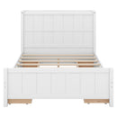 Full Size Platform Bed with Drawers and Storage Shelves, White - Supfirm