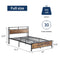 Industrial Full Bed Frame with LED Lights and 2 USB Ports, Bed Frame Full Size with Storage, Noise Free, No Box Spring Needed, Rustic Brown - Supfirm