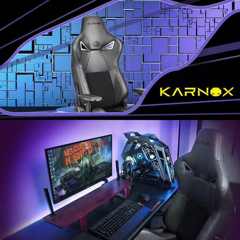 KARNOX Ergonomic Gaming Chair,Adjustable Office Computer Chair with Lumbar Support ,Tall Back Swivel Chair with Headrest and Armrest,Comfortable Reclining Video Desk Chair with Suede Padded Sea - Supfirm