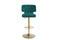 Modern Barstools Bar Height, Swivel Velvet Bar Stool Counter Height Bar Chairs Seat Adjustable Tufted Stool with Back& Footrest for Home Bar Kitchen Island Chair (Emerald, Set of 2) - Supfirm