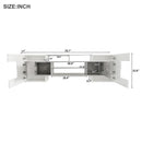 ON-TREND Unique Shape TV Stand with 2 Illuminated Glass Shelves, High Gloss Entertainment Center for TVs Up to 80", Versatile TV Cabinet with LED Color Changing Lights for Living Room, Grey - Supfirm