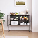 Retro Style Fluted Glass Sideboard Storage Cabinet Simple Modern Console Table Detachable Wide Shelves Enclosed Dust-Free Storage Bottom Space for Living Room Bathroom Dining Room,Gray - Supfirm