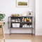 Retro Style Fluted Glass Sideboard Storage Cabinet Simple Modern Console Table Detachable Wide Shelves Enclosed Dust-Free Storage Bottom Space for Living Room Bathroom Dining Room,Gray - Supfirm