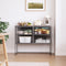 Retro Style Fluted Glass Sideboard Storage Cabinet Simple Modern Console Table Detachable Wide Shelves Enclosed Dust-Free Storage Bottom Space for Living Room Bathroom Dining Room,Gray - Supfirm