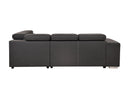 105" Sectional Sofa with Adjustable Headrest ,Sleeper Sectional Pull Out Couch Bed with Storage Ottoman and 2 Stools,Charcoal Grey - Supfirm