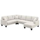 108*85.5" Modern U Shape Sectional Sofa, 7 Seat Fabric Sectional Sofa Set with 3 Pillows Included for Living Room, Apartment, Office,3 Colors - Supfirm