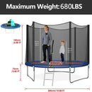 10ft Trampoline with Safe Enclosure, Outdoor Fitness Trampoline for Kids and Adults - Supfirm