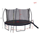 12FT Trampoline with Slide , Outdoor Pumpkin Trampoline for Kids and Adults with Enclosure Net and Ladder - Supfirm