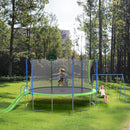 14FT Trampoline with Slide and Swings, ASTM Approved Large Recreational Trampoline with Basketball Hoop and Ladder,Outdoor Backyard Trampoline with Net, Capacity for Kids and Adults - Supfirm