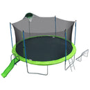 14FT Trampoline with Slide , Outdoor Trampoline for Kids and Adults with Enclosure Net and Ladder,football goal - Supfirm