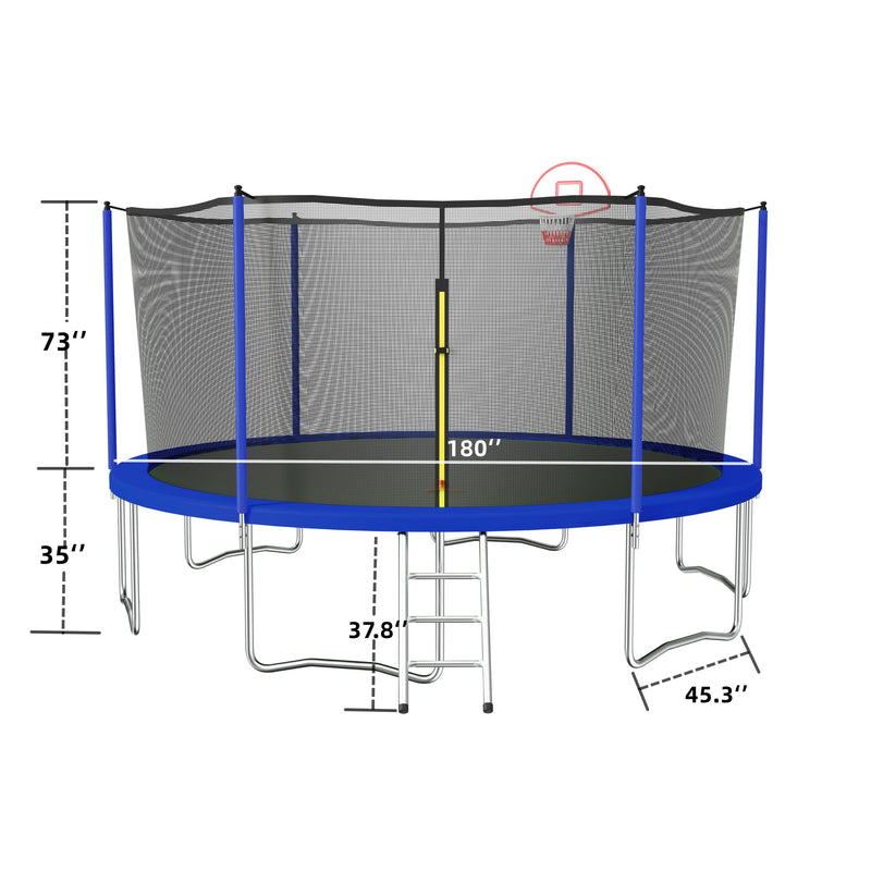 15FT trampoline blue - Supfirm