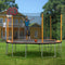 15FT Trampoline with Basketball Hoop Inflator and Ladder(Inner Safety Enclosure) Orange - Supfirm