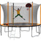 15FT Trampoline with Basketball Hoop Inflator and Ladder(Inner Safety Enclosure) Orange - Supfirm