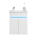 Supfirm 16" Bathroom Vanity with Sink,radar sensing light,Large Space Storage for Small Space,Wall Mounted Bathroom Vanity Cabinet,White - Supfirm