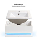 Supfirm 16" Bathroom Vanity with Sink,radar sensing light,Large Space Storage for Small Space,Wall Mounted Bathroom Vanity Cabinet,White - Supfirm