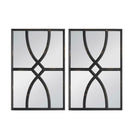 Supfirm 16" x 23" Rectangular Wooden Wall Mirror with Antique Black Frame, Vertical or Horizontal Home Decor for Living Room, Set of 2 - Supfirm