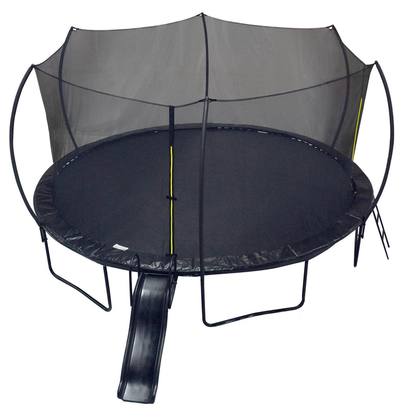 16FT Trampoline with Slide , Outdoor Pumpkin Trampoline for Kids and Adults with Enclosure Net and Ladder - Supfirm