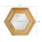 18.5" x 18.5" Hexagon Mirror with Natural Wood Frame, Wall Decor for Living Room Bathroom Hallway, - Supfirm