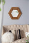 18.5" x 18.5" Hexagon Mirror with Natural Wood Frame, Wall Decor for Living Room Bathroom Hallway, - Supfirm